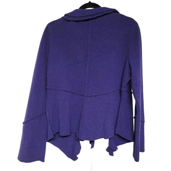 LORA. GI 100% Lambs Wool Tie Front Cardigan Flutter Neckline Made In Italy XL - Picture 9 of 12